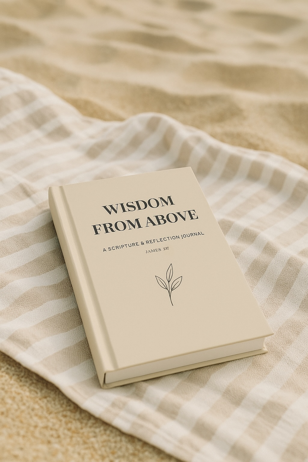 Book titled 'Wisdom from Above' on a checkered fabric background