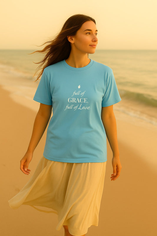 Full of Grace, Full of Love – Ocean Blue Tee