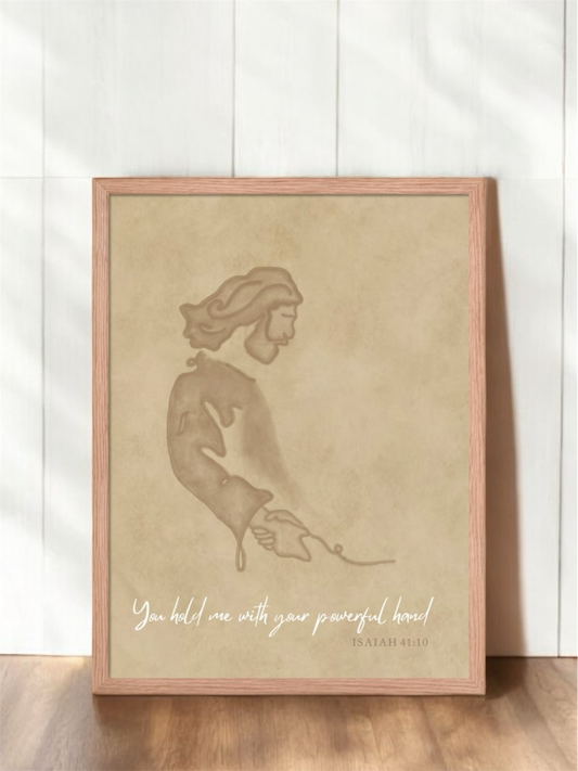“You Hold Me With Your Powerful Hand” – Framed Art Print