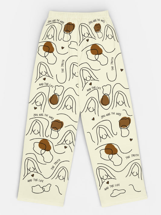 Unisex Wide-Leg Pants “Jesus Lines”
