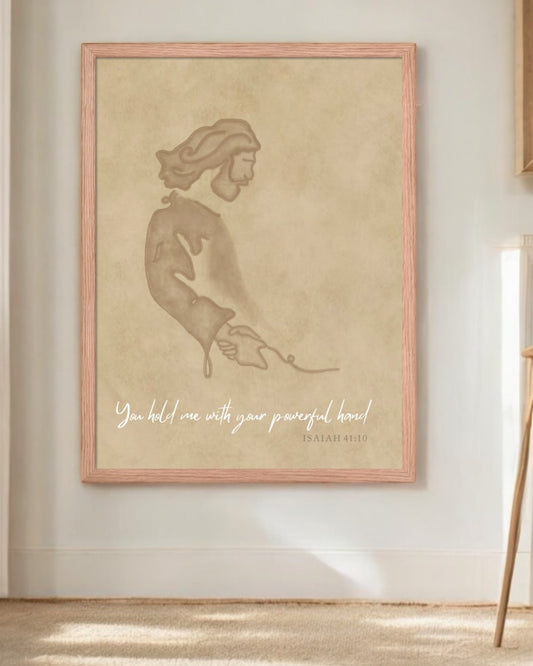 “You Hold Me With Your Powerful Hand” – Framed Art Print