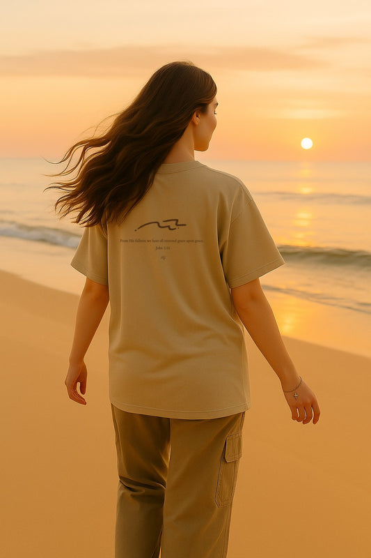 Grace Flows Like the Ocean – Unisex Oversized Tee