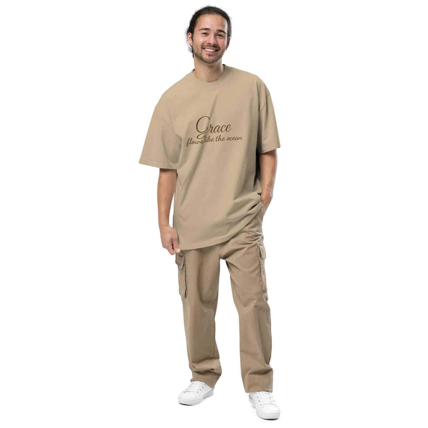 Grace Flows Like the Ocean – Unisex Oversized Tee