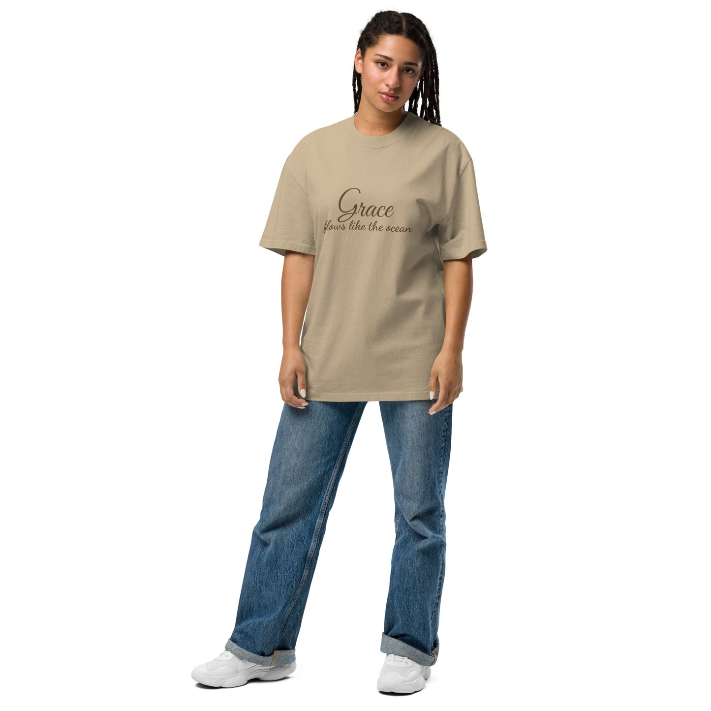 Grace Flows Like the Ocean – Unisex Oversized Tee
